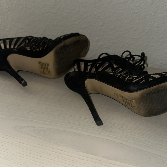 Betsy Johnson Elegant Black Lace-Up Women's Heels size 6.5 - Picture 6 of 7
